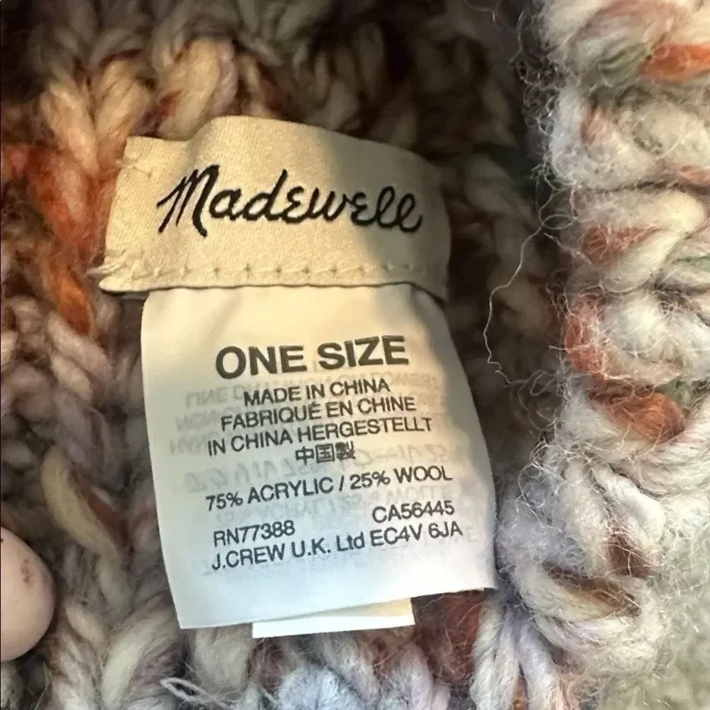 Madewell Chunky Pom-Pom Beanie Hat O/S